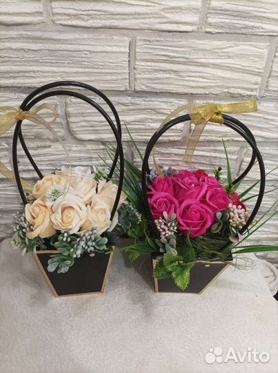 Букеты из мыльных роз