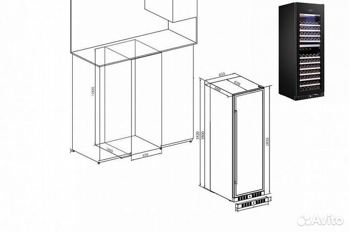 Винный шкаф temptech E1000DRB
