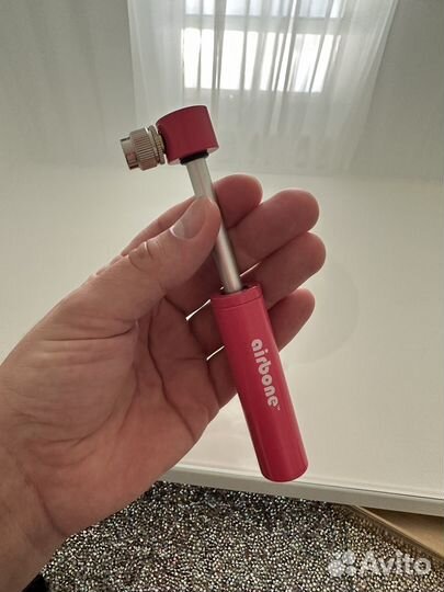 Ручной велонасос Mizumi AirBone, металл, розовый