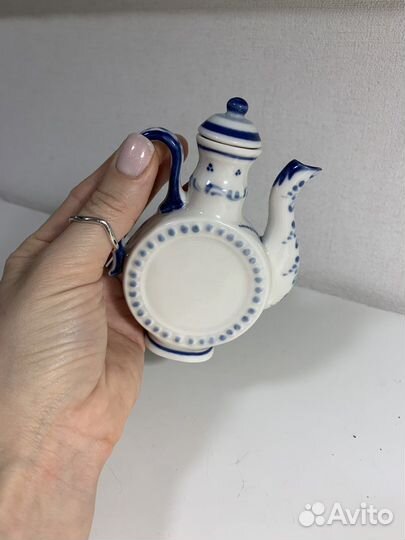 Мини масленка/ соусник гжель