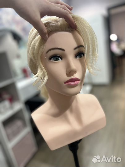 Манекен для причесок натуральный волос