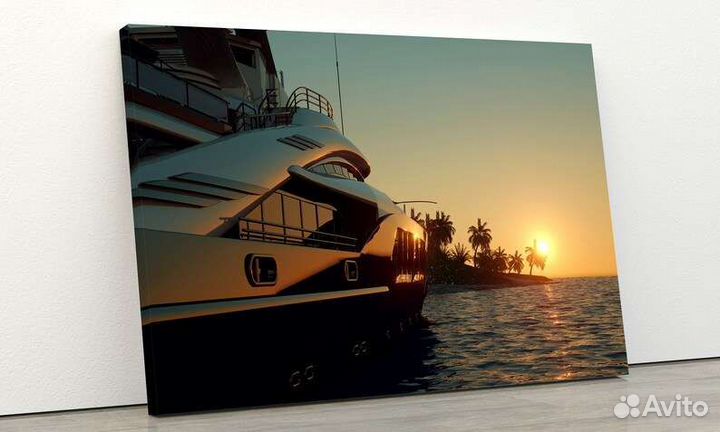 Картина маслом яхта в море