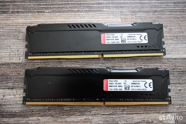 Оперативная память Kingston HyperX fury DDR4 2x4гб