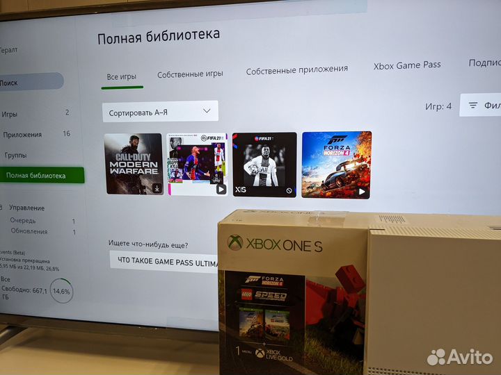 Xbox One s 1tb + игры. Как новый