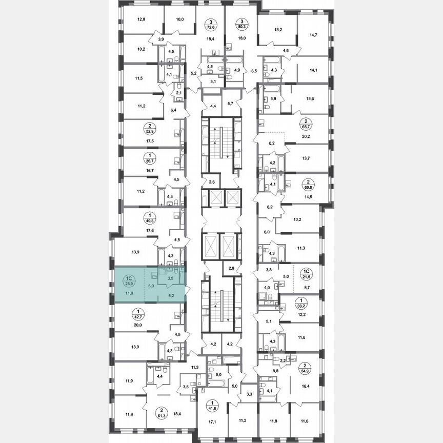Квартира-студия, 25,9 м², 16/20 эт.