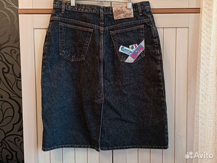 Черная джинсовая юбка 50