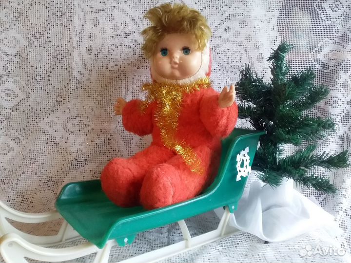 Кукла СССР 41 см и елочка