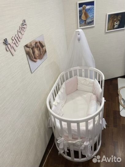 Кроватка-трансформер Ellipsebed (белый)