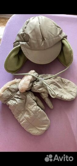 Шапка и варежки краги комплект набор женские