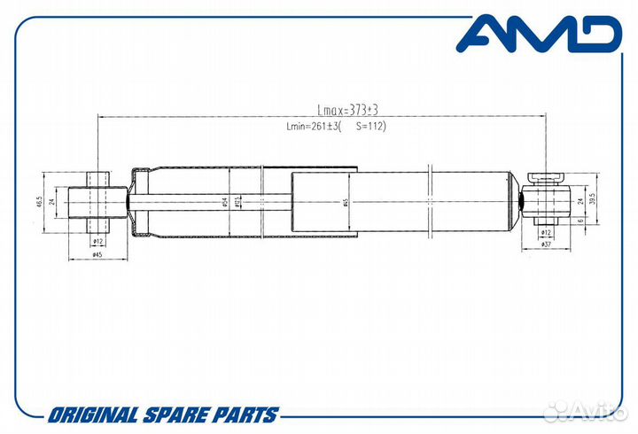 Амортизатор задний amdsa314 AMD