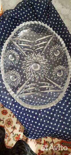 Хрусталь. Ваза (блюдо) большая. Салатник