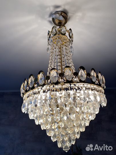 Хрустальная люстра СССР винтажная