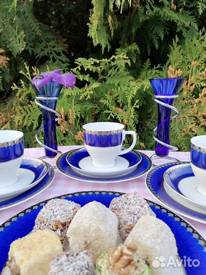 Кофейный сервиз Швеция кобальт кофейное трио