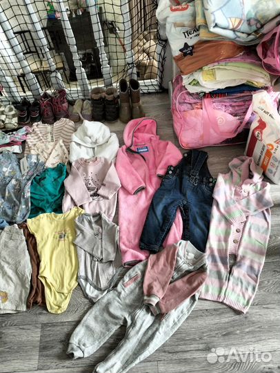 Вещи пакетом на девочку от 74-92
