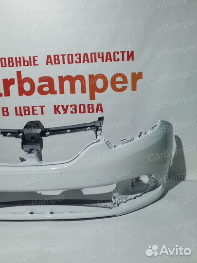 Бампер передний renault logan 2 Белый лед