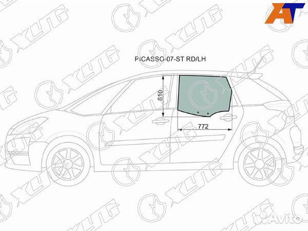 Стекло боковое опускное citroen C4 picasso, citroe