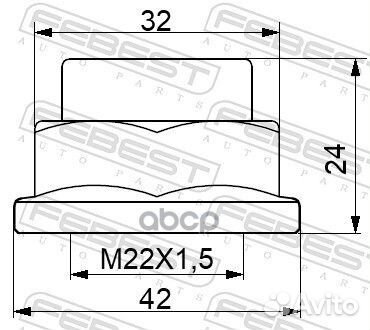 Гайка ступицы mitsubishi 0498nhub01 Febest