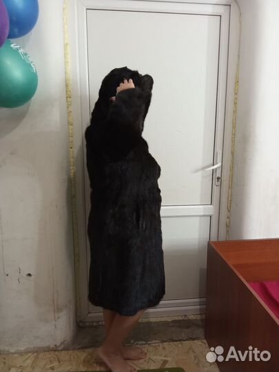 Шуба норковая с капюшоном 50 52 бу