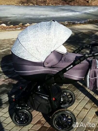 Коляска adamex 2 в 1 серая