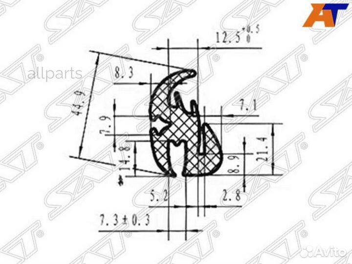 SAT TD-38 Молдинг лобового стекла Man F-Series 86