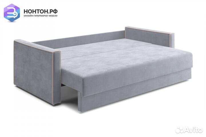 Диван еврокнижка Леон 3-х местный серый
