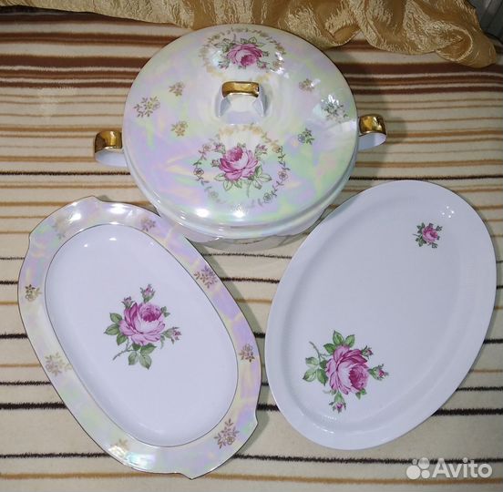 Столовый сервиз, фарфор,ГДР, Розы. Начало 70х