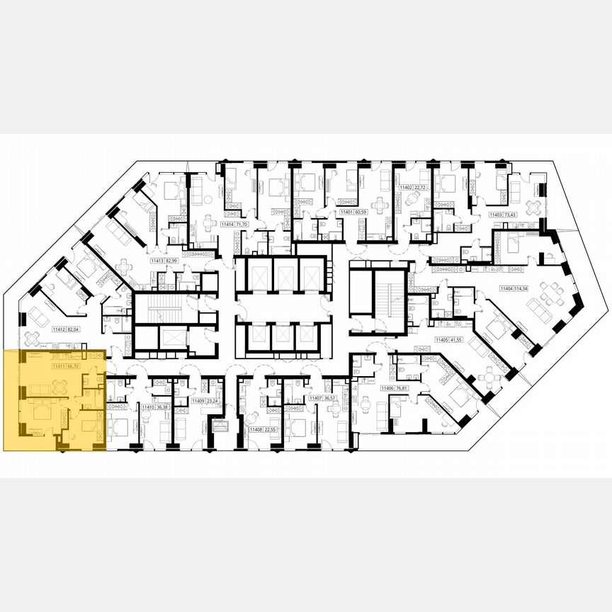 2-к. квартира, 66,3 м², 14/55 эт.