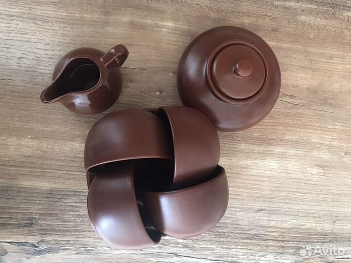 Набор чайной посуды из глины