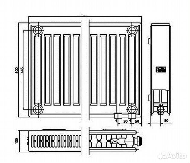 Kermi FTV 22 500x800 панельный радиатор с нижним