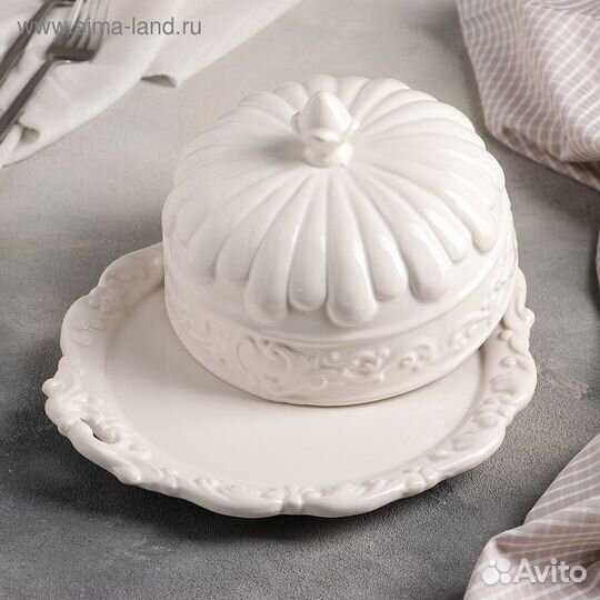 Блюдо керамическое с крышкой «Винтаж», 24,52213 см