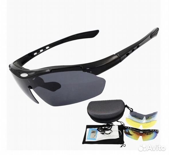 Очки для велоспорта, со сменными линзами в кейсе