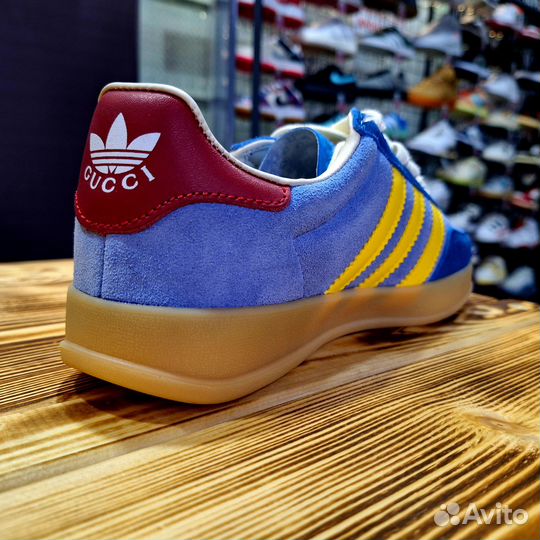 Кроссовки Adidas Gucci x Gazelle Light Blue Suede