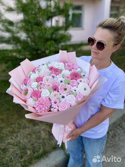 Букет из зефирных цветов