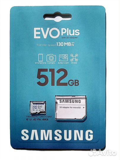Карта памяти Samsung EVO Plus microSD 512GB