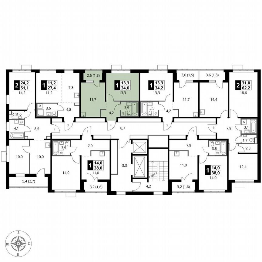 1-к. квартира, 34 м², 23/24 эт.
