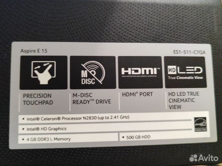 Ноутбук Acer aspire E15 ES1-511-C7QA