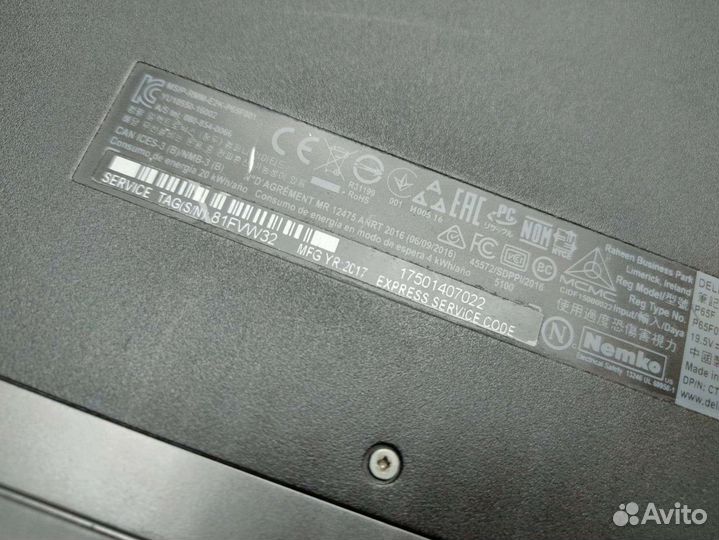 Ноутбук dell P65F