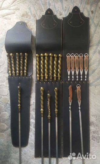 Набор шампуров в чехлах из эко-кожи