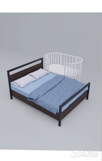 Детская кроватка трансформер с маятником круглая