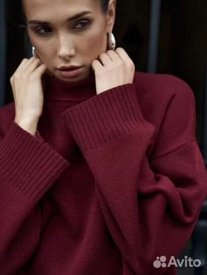 Свитер женский оверсайз бургунди