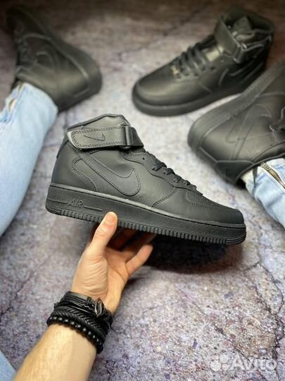 Кроссовки Nike Air Force 1'07 Classic Mid (Black)