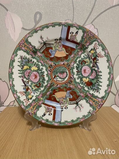 Старинная тарелка Сингапур фарфор