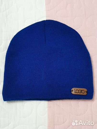 Шапка вязаная на флисе размер 50-52