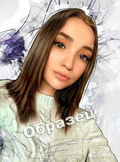 Портрет по фото на холсте