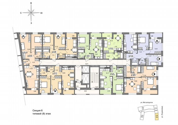 2-к. квартира, 65,5 м², 14/19 эт.