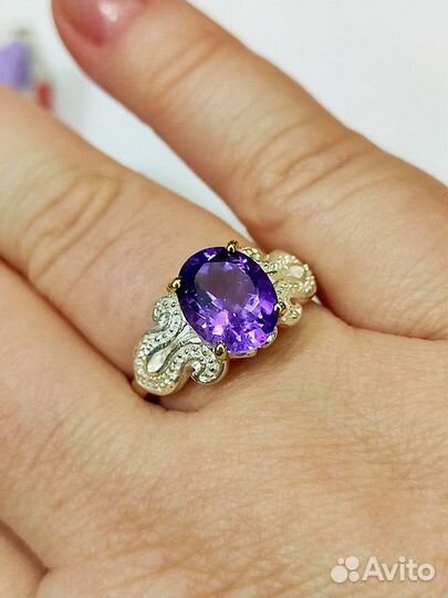 Этническое Кольцо с аметистом