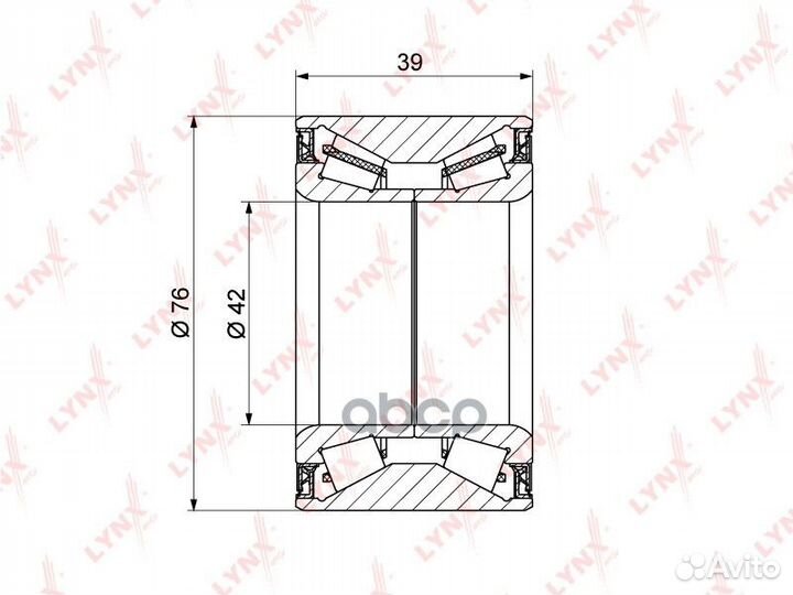 Подшипник ступицы задний (39x42x76) WB-1340 LYN