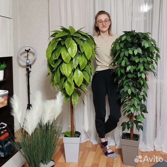 Искусственные деревья, искусственные цветы, зелень