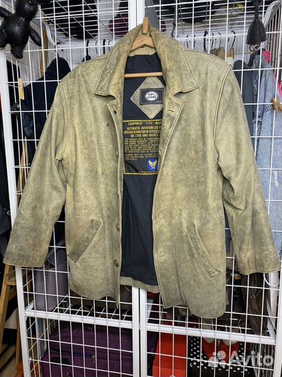 Редкая Винтажная вареная кожаная куртка usa