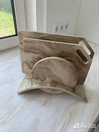 Набор разделочных досок из камня